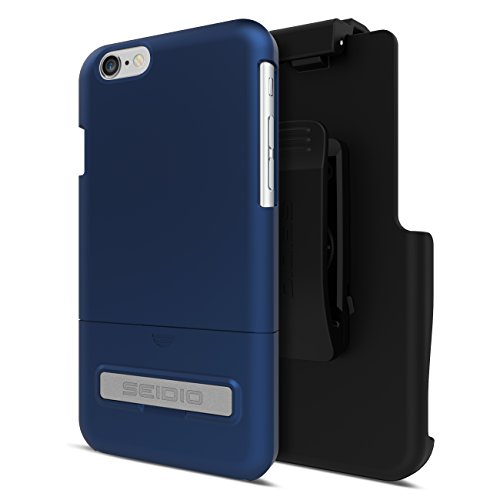 Seidio SURFACE with Metal Kickstand Case & Belt-Clip Holster for iPhone 6 ONLY [Slim Case] - Retail Packaging - Royal Blue