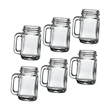 Ciieeo 6stücke Mini Mason Gläser Mit Henkel Kreative Cocktail Schnapsgläser Kleine Trinkgläser Für Bar Party Shots Und Spirituosen Vintage Stil
