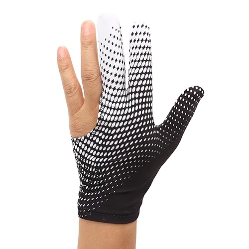 HERCHR Billiards Glove, Man Woman Elastic 3 Fingers Show Gloves Universal Billiards Glove for Billiard Pool Snooker Cue Sport Gloves