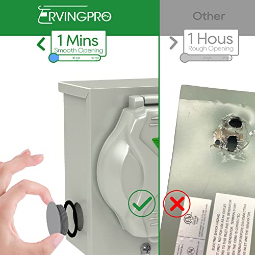 Rvingpro 50 Amp Generator Cord 15Ft And Power Inlet Box, Pre-Drilled 50 Amp Generator Inlet Box With Cord, Nema 14-50P To Ss2-50R Generator Cord Waterproof Combo Kit, Etl Listed #TOP3