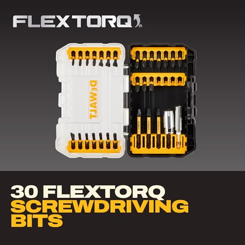 Image of DEWALT Screwdriver Bit Set, 100 Pc Impact Driver Bit Set with Drill Bits, Magnetic Holder and Nut Drivers, FlexTorq Impact Ready, ToughCase Included (DWA2FTS100)