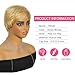 YKHJH Honey Blonde Pixie Cut Wig Human Hair Glueless Wigs Ready to Go Short Human Hair Wigs for Black Women Pixie Wig with Bang Short Straight Wigs for Women 100% Human Virgin Hair(27#)