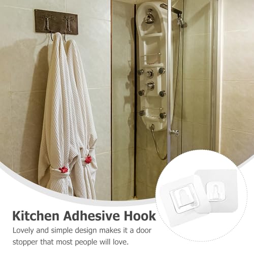 Caxusd L32Y917Q09TR9EB 12 Sets Snap Button Key Holders Keychain Hook Kitchen Wall Rack Dual-Sided Hooks Wall-Mounted Hooks Clothes Hangers Wall Hooks Wall Mount Clothes Rack Hat Wall Hanger Door Acrylic thumb #8