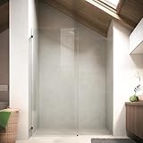 AquivaCoast Shower Door, 30.5'×78.75' Shower Glass Panel for Open Walk-in Bathroom, 3/8' (10mm) Clear Tempered Glass Shower Screen
