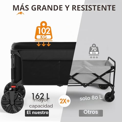 Miniatura 6 de Portal Carro De Playa Para Arena, Todo Terreno, Ruedas Grandes, Para Festivales, Camping, Carrito De Playa, Plegable, Carrito De Jardín, Con Ruedas, Soporta 102 Kg, Resistente Y Plegable
