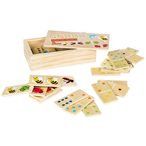 WOOMAX Colorbaby 42147 - Jeu de Dominos en Bois 28 pièces