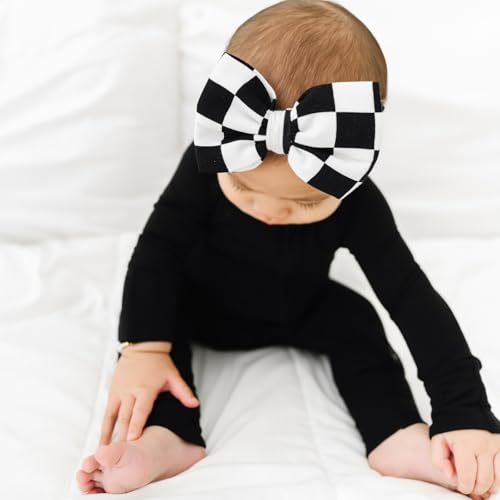 Little Sleepies Luxe Bow Headband, Checks4