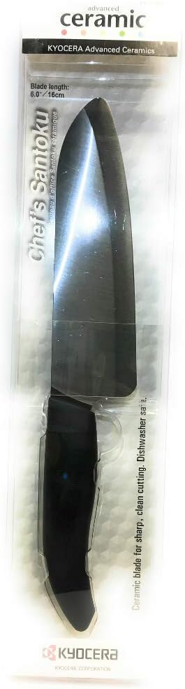 Advanced Ceramic Revolution Series 6-inch, Chef's Santoku Knife, Black Blade