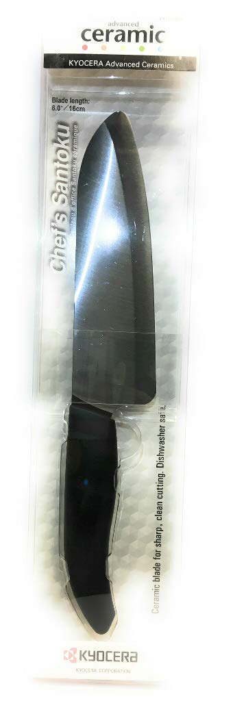 Advanced Ceramic Revolution Series 6-inch, Chef's Santoku Knife, Black Blade