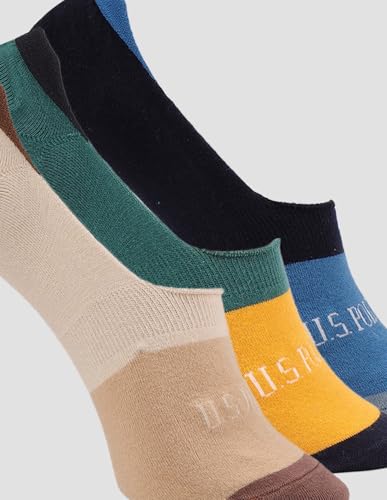 Image of U.S. POLO ASSN. Men's ES014 Contrast Patterned Knit No Show Socks - Pack Of 3