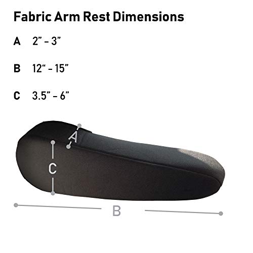 Image of FH Group Flat Cloth Fabric Armrest Cover Semi-Universal Fit, One Pair Black