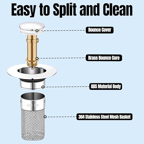 Tapón para lavabo con filtro antigoteo plateado miniatura 3