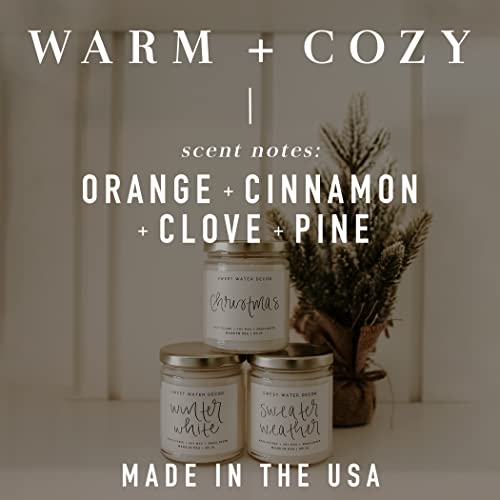 Sweet Water Decor Warm And Cozy Soy Candle | Orange Peel, Cinnamon, Ginger, Clove, Cypress, And Pine And Fir Balsam Scented Candles For Home | 9Oz Clear Jar, 40+ Hour Burn Time, Made In The Usa #TOP6