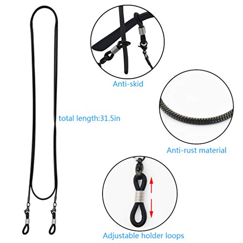 Jmkcoz Eyeglass Chain Sunglasses Chain For Men Women, Glasses Strap Holder Necklace Eyewear Retainer, Black #TOP1