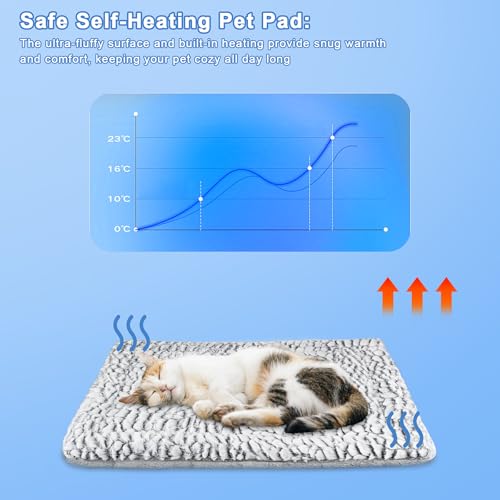 PETS Self Heating Cat Bed Heated Cat Blanket Washable Warming Pet Pad Electric-Free Heat Bed Puppy Cushion Small Thermal Mat Reversible 50 x 60cm - Image 5