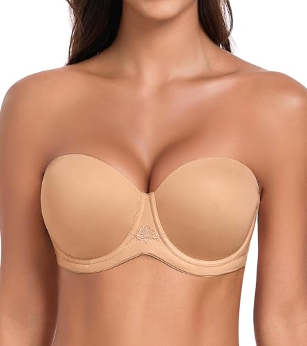 Image of HACI Full Coverage Strapless Bra for Large Bust Contour Underwire Plus Size Convertible Multiway
