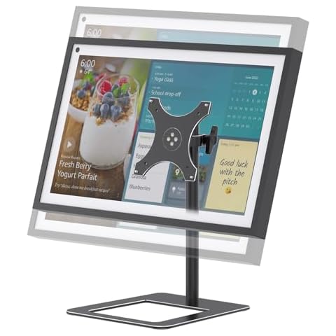 Laivli Tilt Stand for Echo Show 15, Easy to Adjust The Height with Thumb Screw, Aluminum Mount for Echo Show 15 Swivel and Tilt (Black) Cover