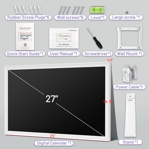 27 inch Smart Calendar Max, Digital Calendar & Chore Chart, Family Organizer with Interactive Touchscreen Display – Wall Mountable in Portrait or Landscape, Gifts for Women Men by BQQJDD - Image 7