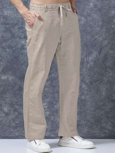 Image of Vogaan Men's Cotton Blend Casual Trousers Pants | Stylish Comfortable Trousers for Office Work and Outings
