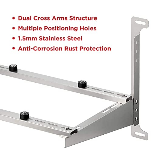 Image of TURBRO Mini Split Wall Stand, 550 lbs, Stainless Steel, Sturdy | Dual Cross-bars, For Mini Split Condensers