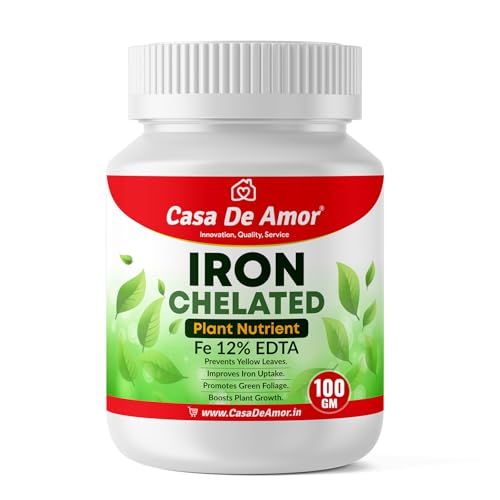 Image of Casa De Amor Iron Fe-12% EDTA Chelated | Prevents Yellowing & Boosts Growth | 100% Water-Soluble Foliar Spray | For Lush Green Leaves & Strong Plants | 100 gm