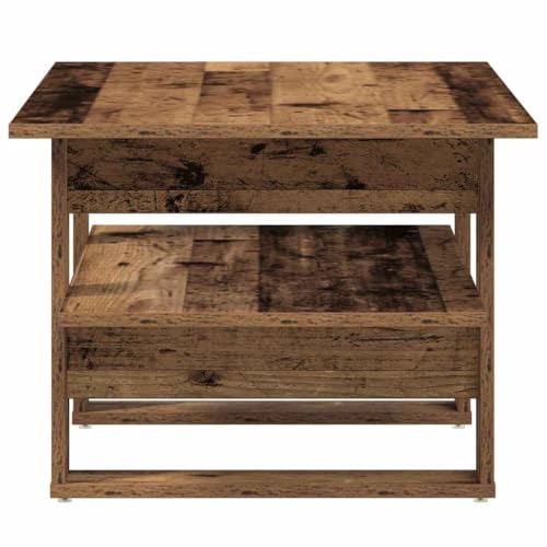 Table basse durable avec plateau de table robuste en bois vieilli et rangement intégré