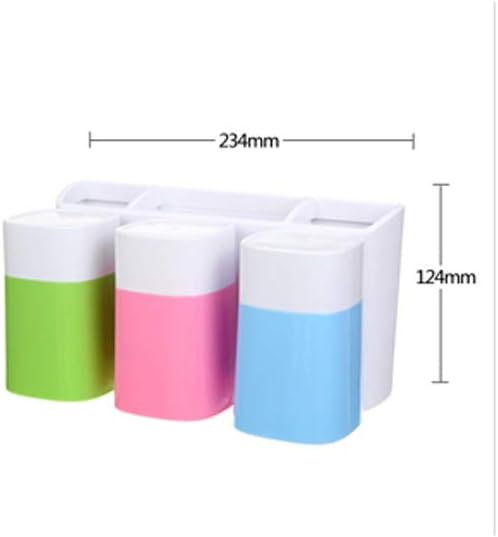 Children's Toothbrush Holder Wall Mounted Adhesive 3 Cup Toothbrush Toothpaste Storage Kit for Bathroom Storage Box