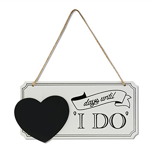 LEORX Wooden Wedding Countdown Chalkboard Sign