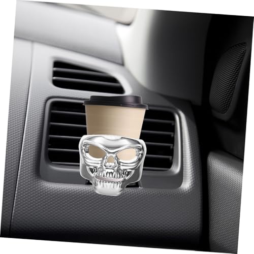 Portavasos para auto con soporte para teléfono ajustable y forma de calavera miniatura 5