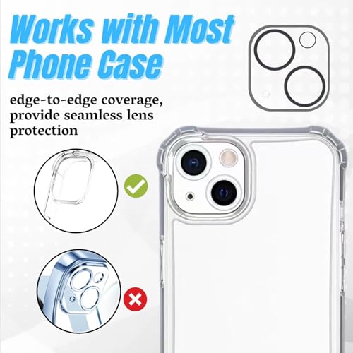 Image of Camera Lens Protector Compatible with iPhone 15 (2 Pack) | 9H Tempered Glass | Ultra Clear | Scratch Resistant | Easy Installation | Anti-Fingerprint