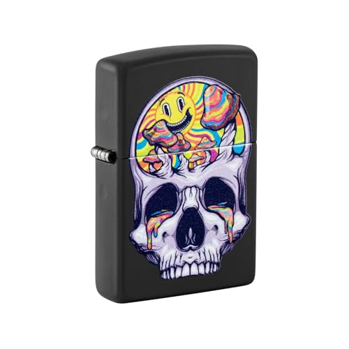 Encendedor Zippo Skull Moon Negro Mate miniatura 1