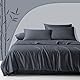 Fittia 2er-Set Lyocell Bambus Kissenbezug Bambusfaser Kopfkissenbezug Kissenhülle Seidig weichkühlend atmungsaktiv mit verdecktem Reißverschluss Grau 40x60cm