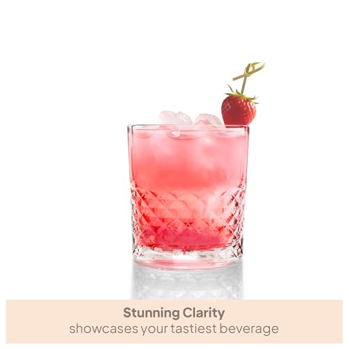 Image of CELLO Unity Whiskey Rocks Glass Set of 6 Pcs, 325 ml Transparent | Leadfree Freezer & Dishwasher Safe, Easy to Grip Toughened Glass Set For Bar, Liquor, Whiskey, Cocktail, Mocktail, Mojito & Beverages