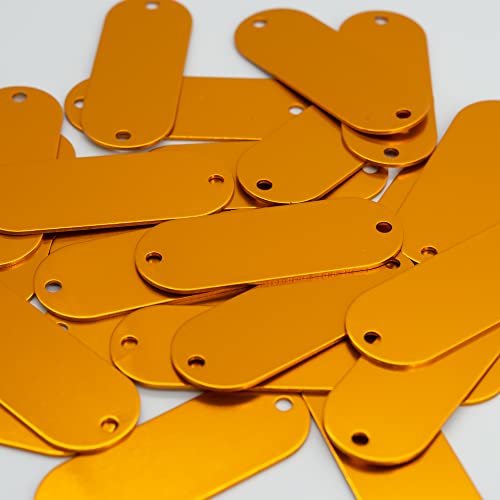 StayMax Aluminium-Gravur-Rohlinge, Stempelrohlinge mit 2 Löchern, 25 Stück (Orange)