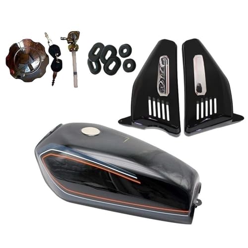 Réservoir carburant moto CG125 DY125 kit métal avec robinet capuchon et panneaux