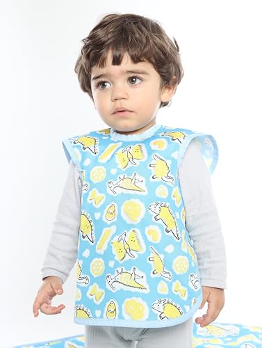 Babador BLW Dino Pasta Azul Regata Impermeável Artista Carina Tomida