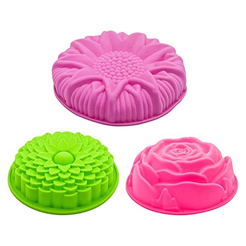 3 moldes de silicona para hornear de cocina, antiadherentes, con calabaza, chocolate, magdalenas, forma de murciélago, forma de fantasma, reutilizables, de grado alimenticio para cocinas, bricolaje Cover