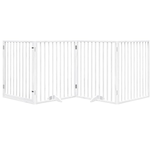 Foto 8 de 8 de vidaXL Puerta para Perros con Puerta Plegable de 4 Paneles, Blanca, 320 cm
