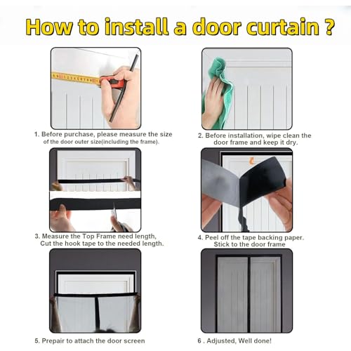 Moustiquaire pour porte fenêtre 114x184 anti-moustique aimantée noire - 7