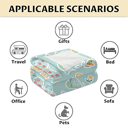 Butterfly Blanket Gifts - 30"x40" Cute Throw for Women, Girls - Green Soft Fuzzy Blankets for Couch & Office