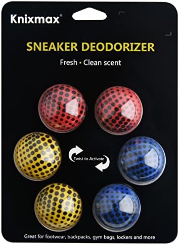 Knixmax Sneaker Deodorizer Balls, Shoes Gym Bags Lockers Car Air Fresheners Matrix 3 Pairs