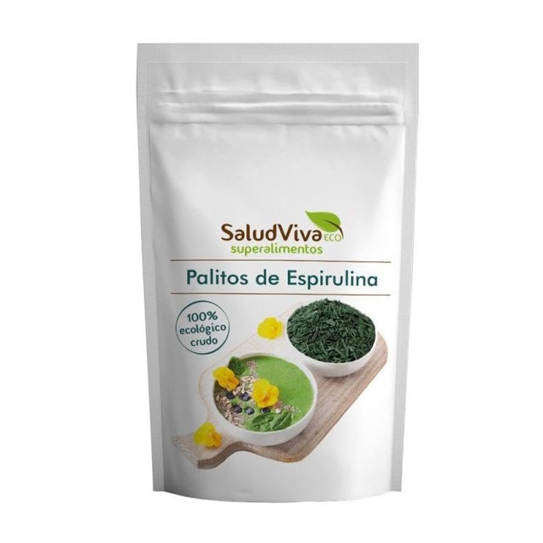 Spirulina en Palitos Bio 125g | Superalimento Verde | Snack Saludable | Alto en Proteína y Hierro | Salud Viva