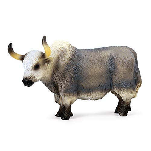 LOVEYue Simulación Bull OX Yak Estatuilla De Animal Modelo De PVC Decoración De Mesa Juguete Educativo para Niños, Mejor para El Juego De Regalo De Juguete Intelectual Infantil Gris Cover