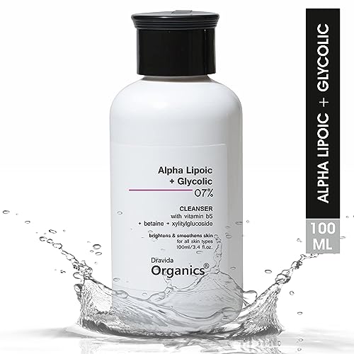 Image of Alpha Lipoic Acid for Glowing Skin | 7% Ala & Aha Brightening Face Wash for Exfoliation| With Vitamin B5 for Hydration, Glycolic Acid| For Men & Women, 100 ml