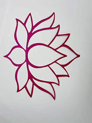 Image of Desi Favors Set of 3 Lotus Cutouts for Wedding | Varalakshmi Vratam Pooja | Indian Housewarming Door Entryway Backdrop Decorations | Handmade Paper Cutout | 27x24.5 Inch (Large) & 14x10 Inch (Small)