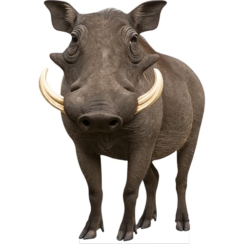 Image of Warthog Life Size Cardboard Cutout, 3FT, 1 PC, Animal Standup | Warthog Cardboard Cutout Animal Standup, Life Size 3FT, for Events, Party Decorations, Birthday Celebrations, Photos