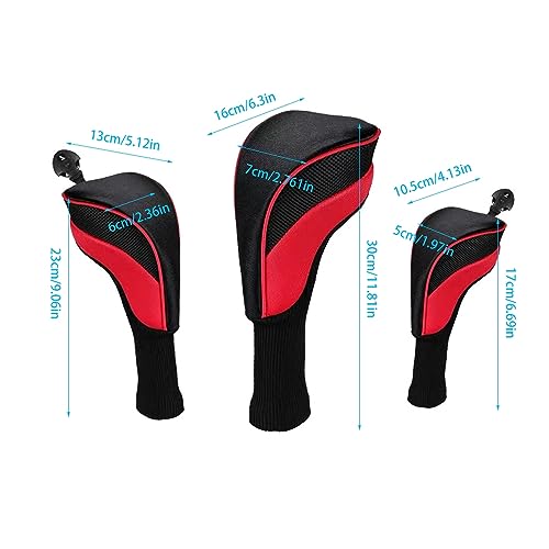 Schlägerkopfhüllen, 3 Stück Driver Wood Head Club Covers Equipment Pole Protective Sleeve, Golf Putter Head Protectors