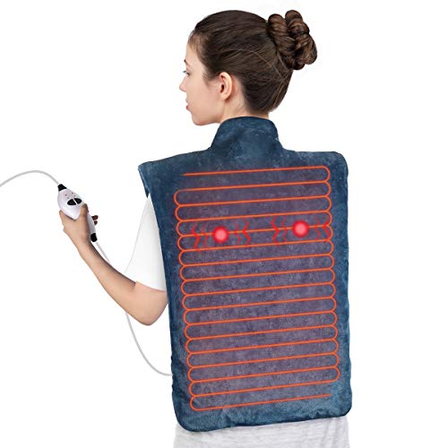 Heating Pad for Back and Shoulder Pain, Electric Heating Wrap with Fast Heating and Massage Modes for Adbominal Cramps,Chronic Pain Relief, Gifts for Women