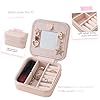 KElofoN Travel jewelry case Travel jewelry box Travel Jewelry Organizer Small box Gift for Girls Women with Mirror(Pink) #3