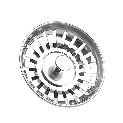 Foyscr Kitchen Sink Plug Strainer, Stainless Steel Kitchen Sink Strainer, ThickenSink Plug for Drain and Filter in Kitchen and Bathroom Sinks Hole 80mm